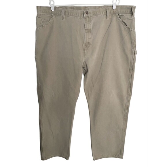 Dickies Jeans Mens 48x32 Relaxed Fit Heavyweight Duck Carpenter Beige 1939 RDS - Picture 1 of 7